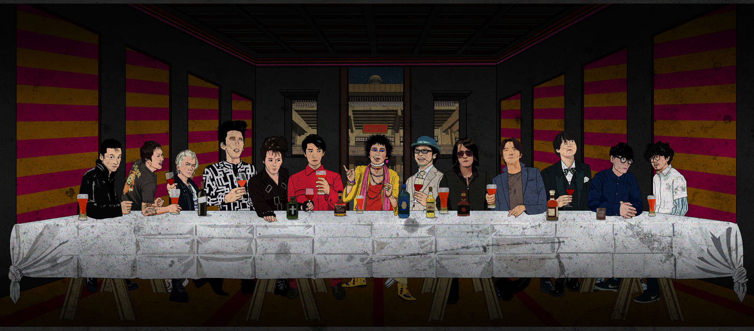 【ロックバンド篇】日本のすごいロックンローラーで最後の晩餐を描いてみました