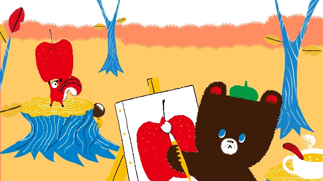 クックマちゃんの秋のミュージックアニメ